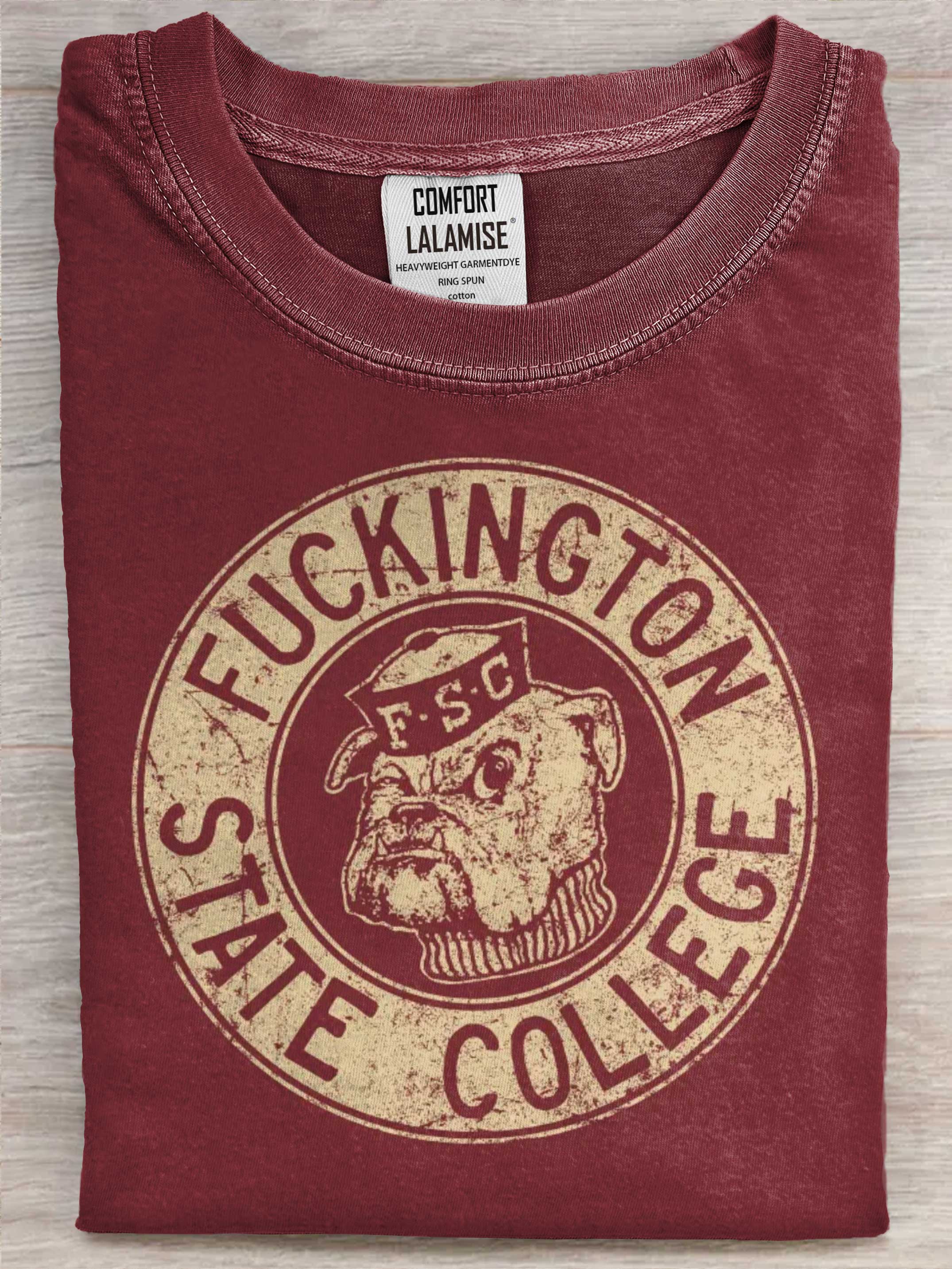 Fuckington State College Art Casual Cotton Short Sleeve T-shirt