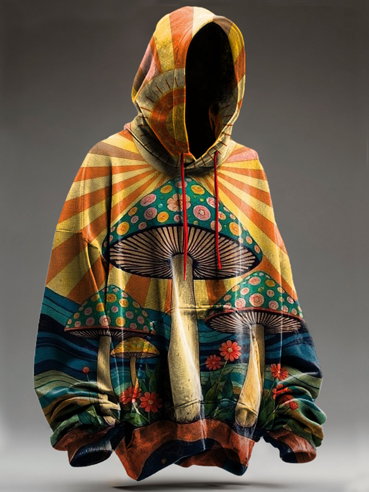 Vintage Mushroom Art Print Casual Sweatshirt