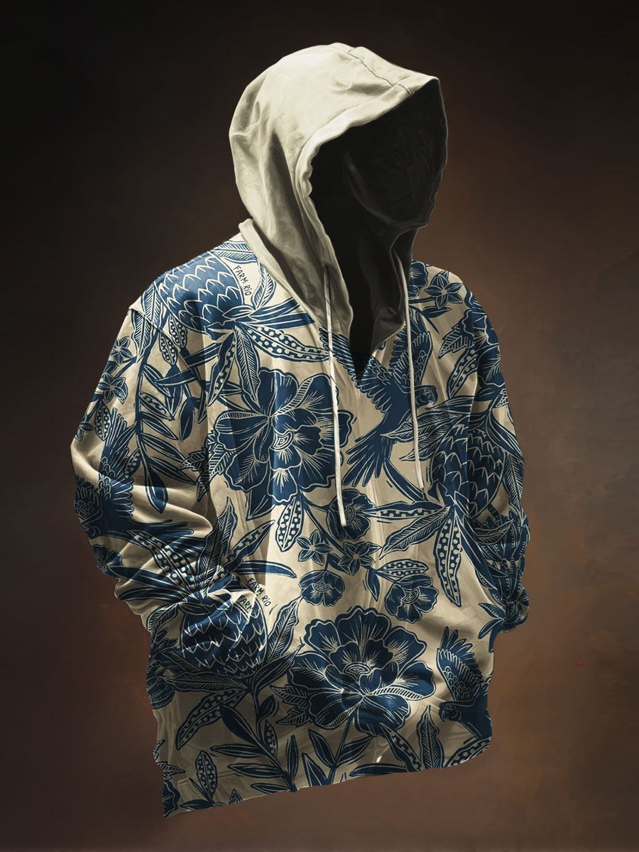 Vintage Flowers Art Print Casual Hoodie Sweatshirt