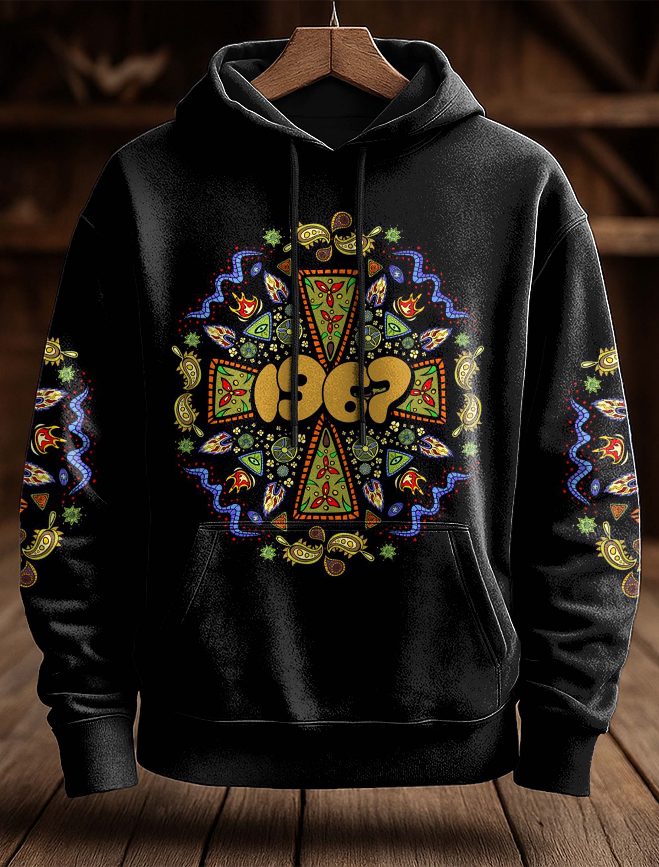 1967 Vintage Paisley Pattern Casual Hoodie Sweatshirt