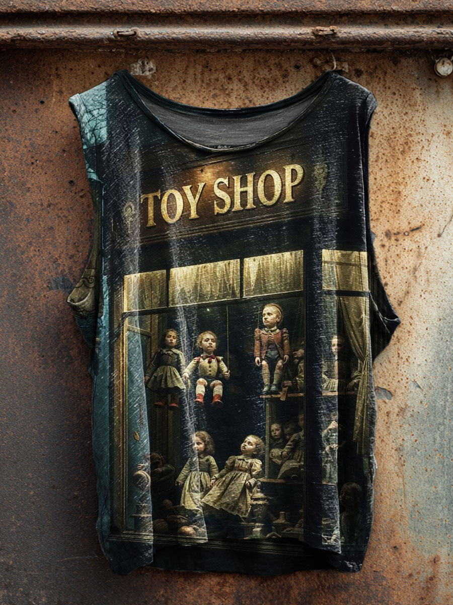 Vintage Art Print 100% Cotton Casual Tank Top