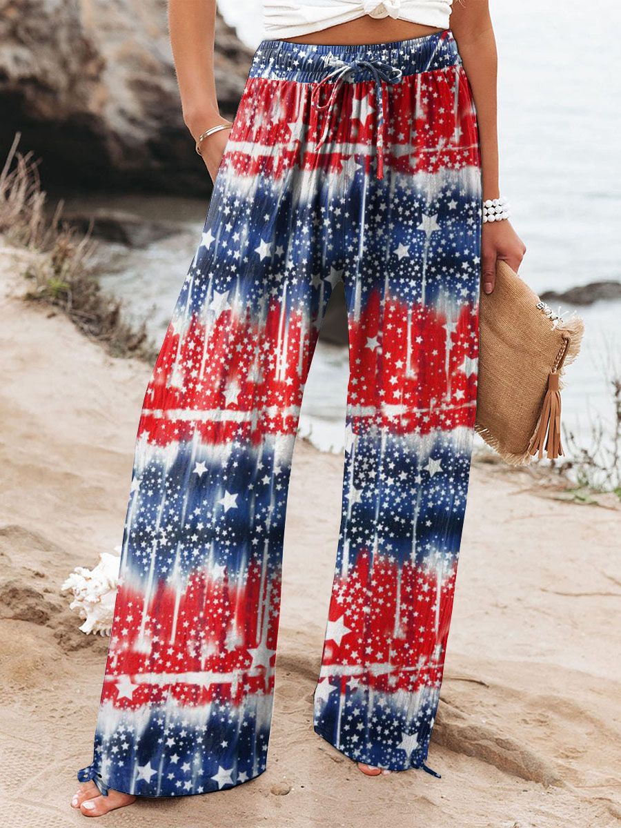 Women's Independence Day Printed Casual Pants