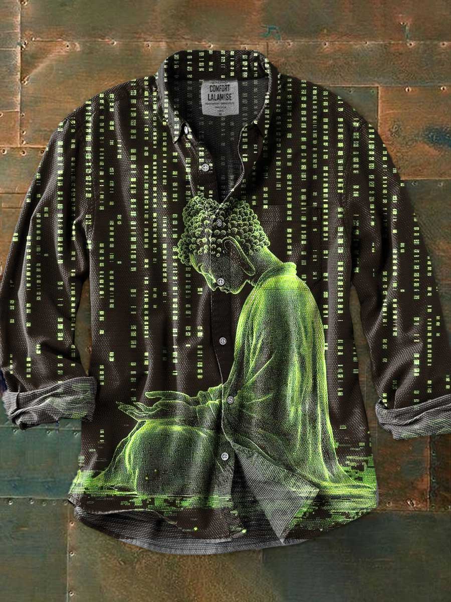 Buddha Meditating Art Print 100% Cotton Long Sleeve Shirt