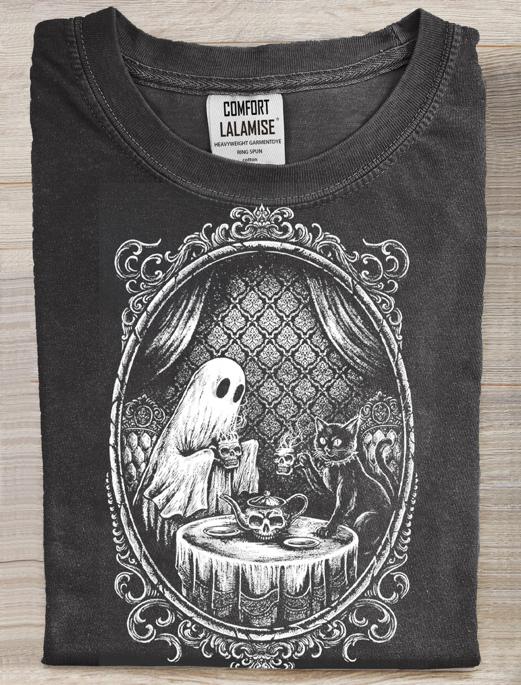 Tea Time Dark Art Print Casaul Short Sleeve T-shirt