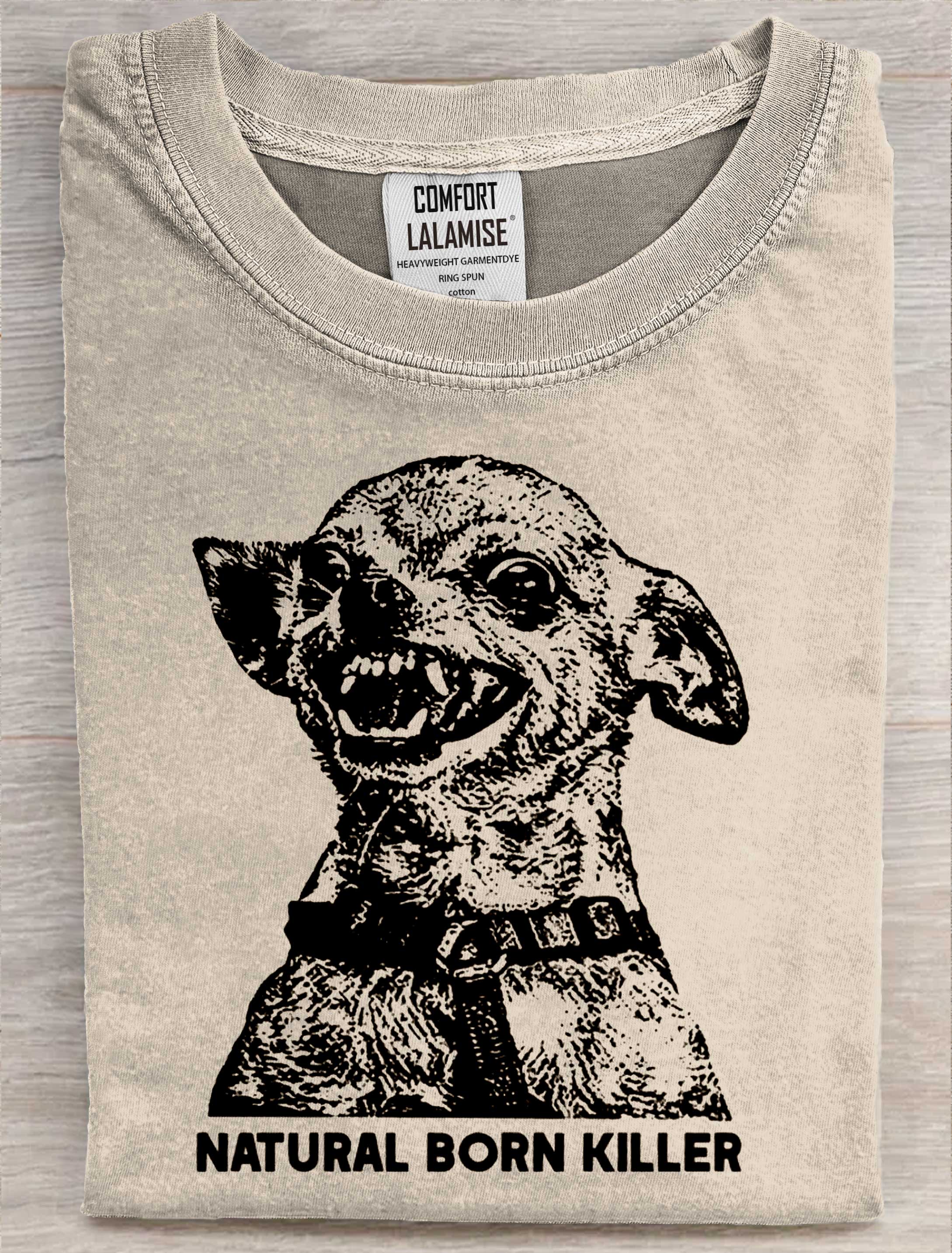 Natural Born Killer Chihuahua Dog Art Print Casaul Short SleeveT-shirt