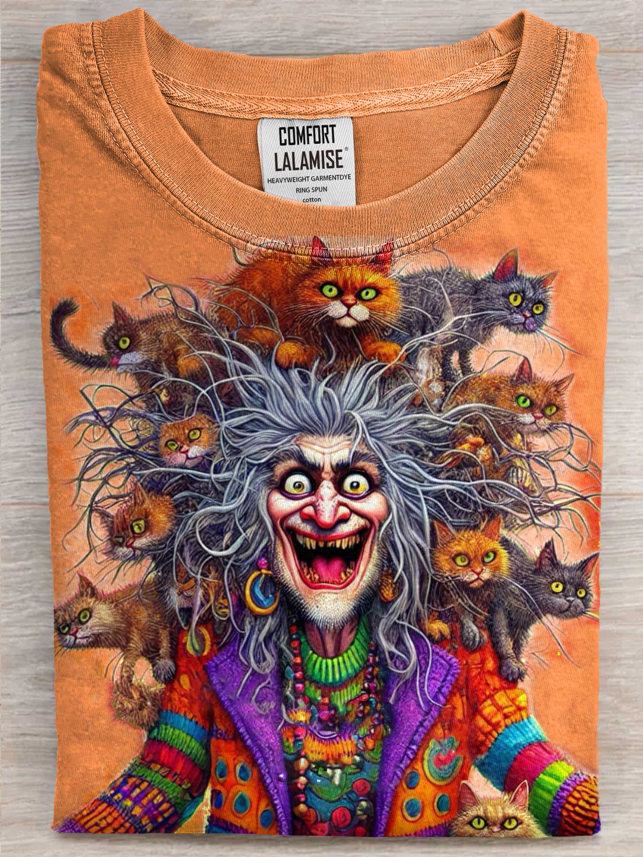 Crazy Cat Lady Art Casaul Cotton Short Sleeve T-shirt