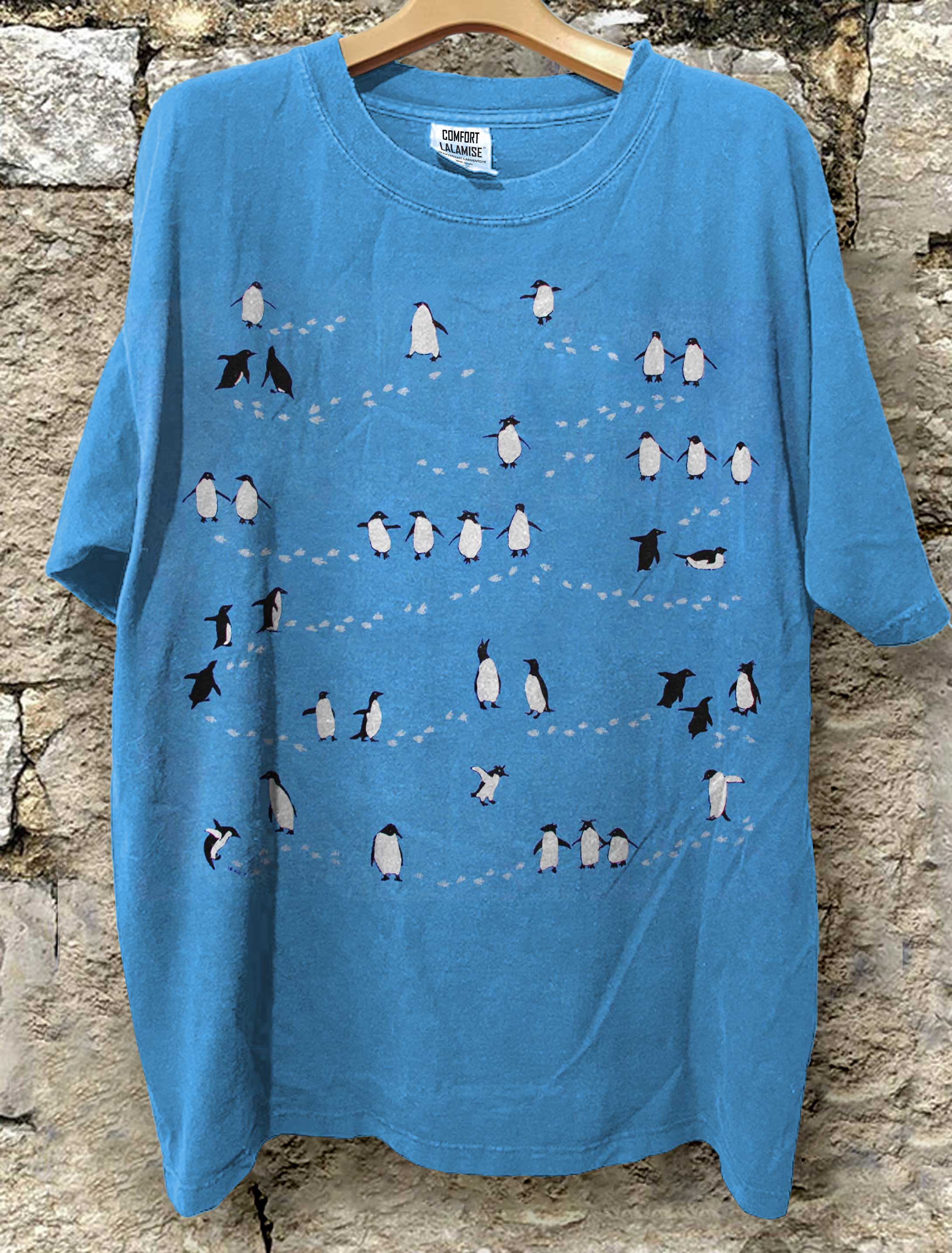 Cute Penguin Art Print Casual Short Sleeve T-shirt