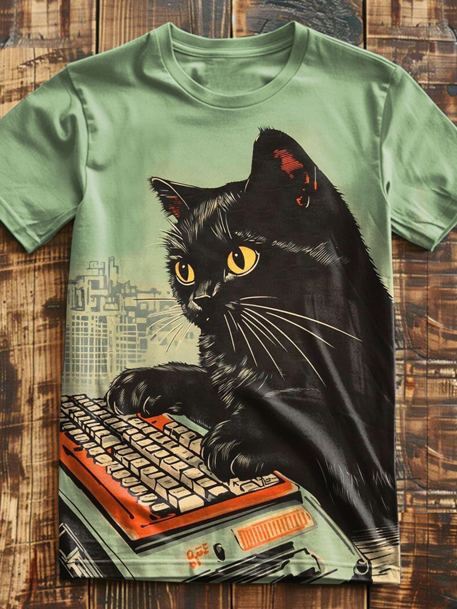 Funny Cat Prints Casual T-shirt