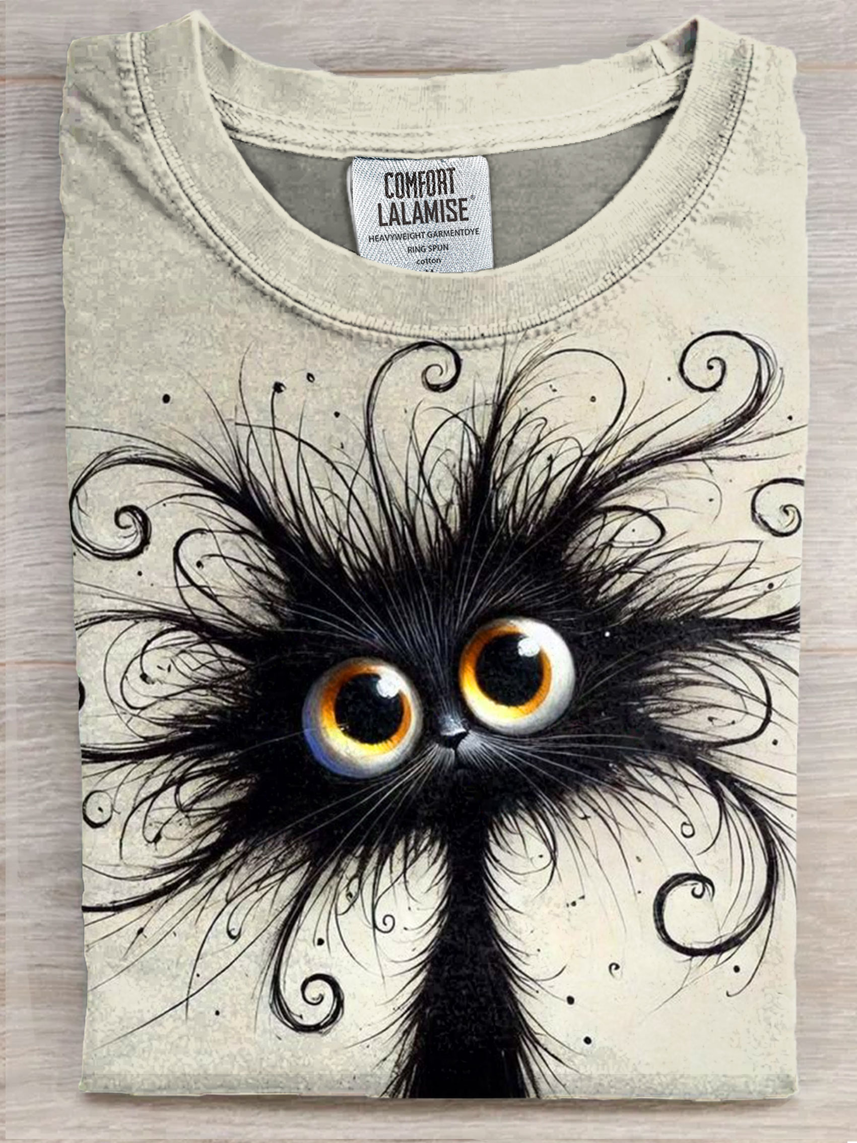 Cute Cat Art Print Casaul Short Sleeve T-shirt