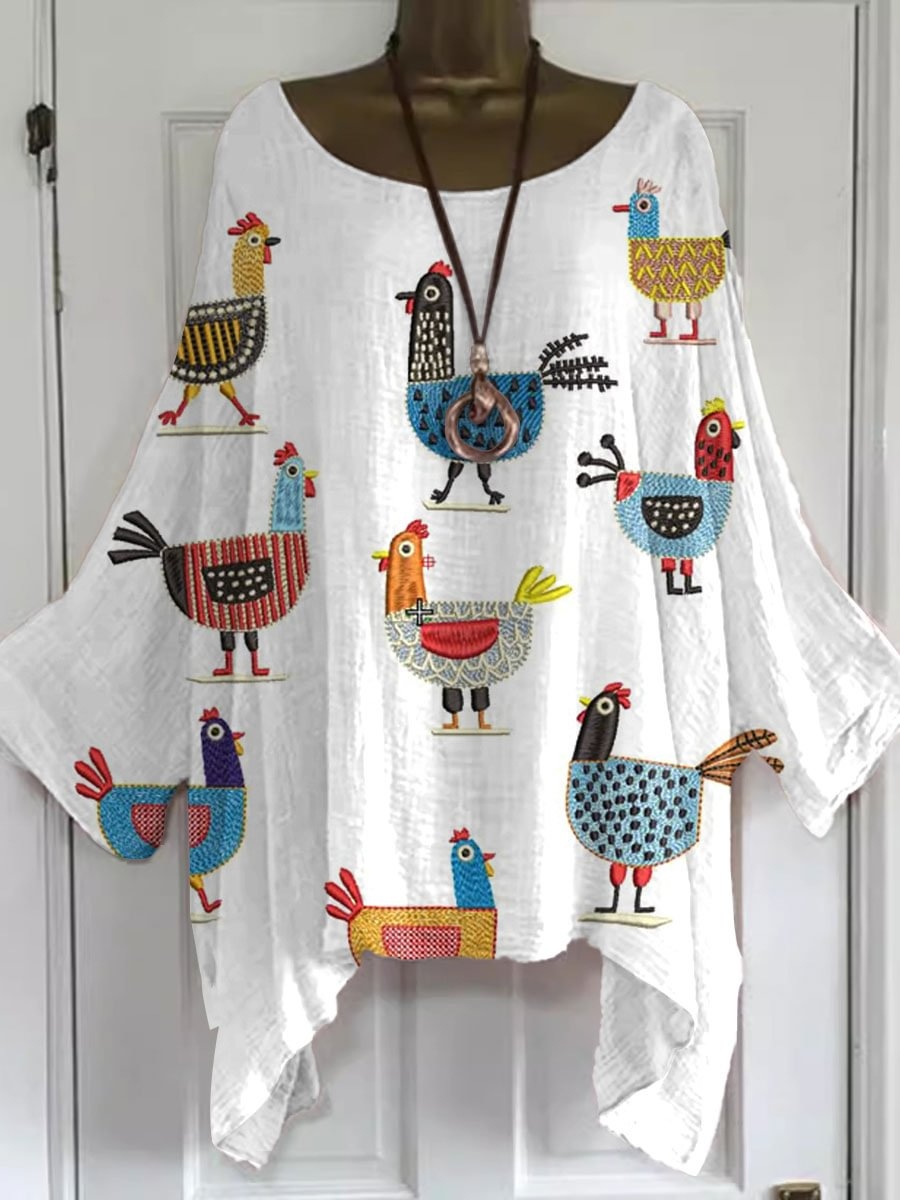 Women's Funny Chick Art Print Casual Shirt