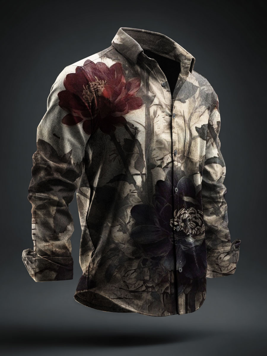 Vintage Art Print 100% Cotton Long Sleeve Shirt