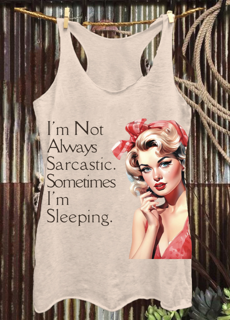 Vintage Printed Casual Tank Top