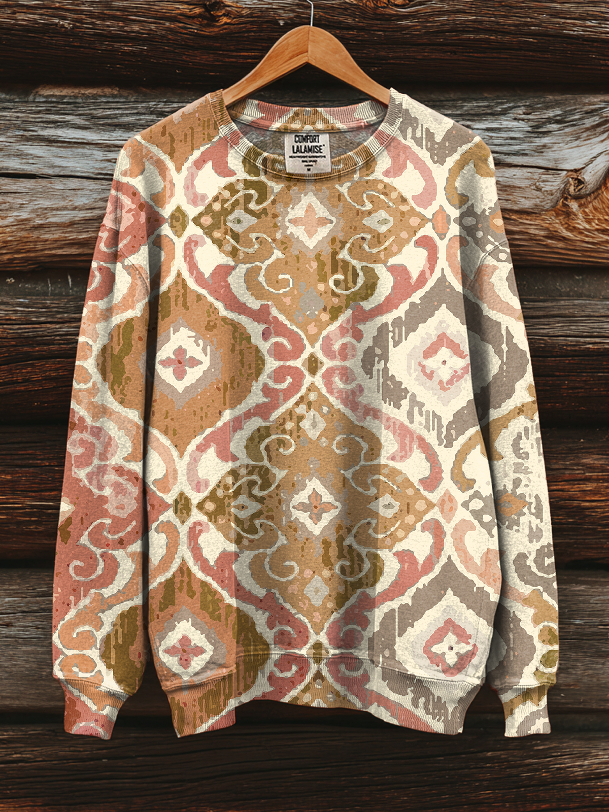 Vintage Soft Colorful Ethnic Print Art Sweatshirt