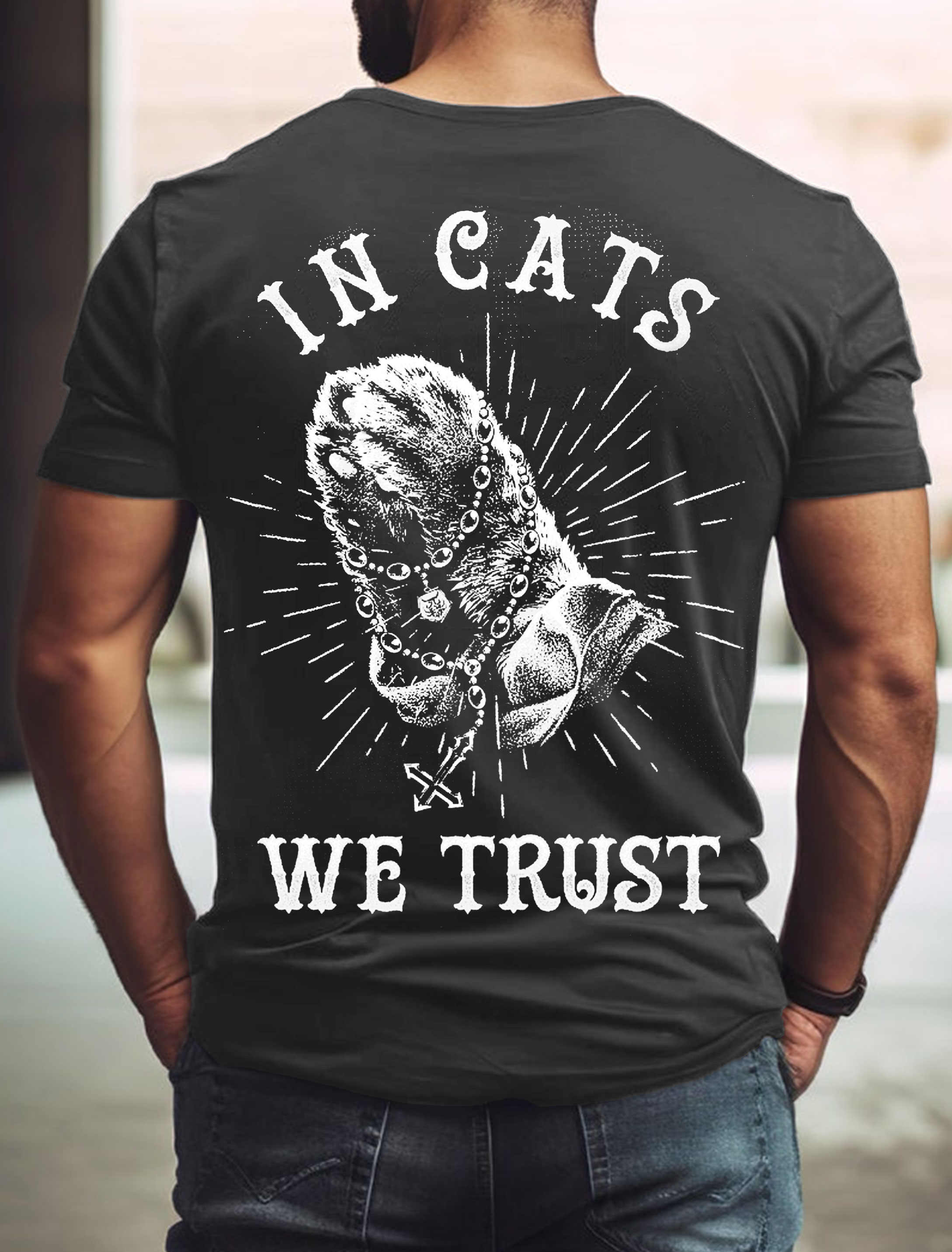 In Cats We Trust Art Print Casaul Short Sleve T-shirt
