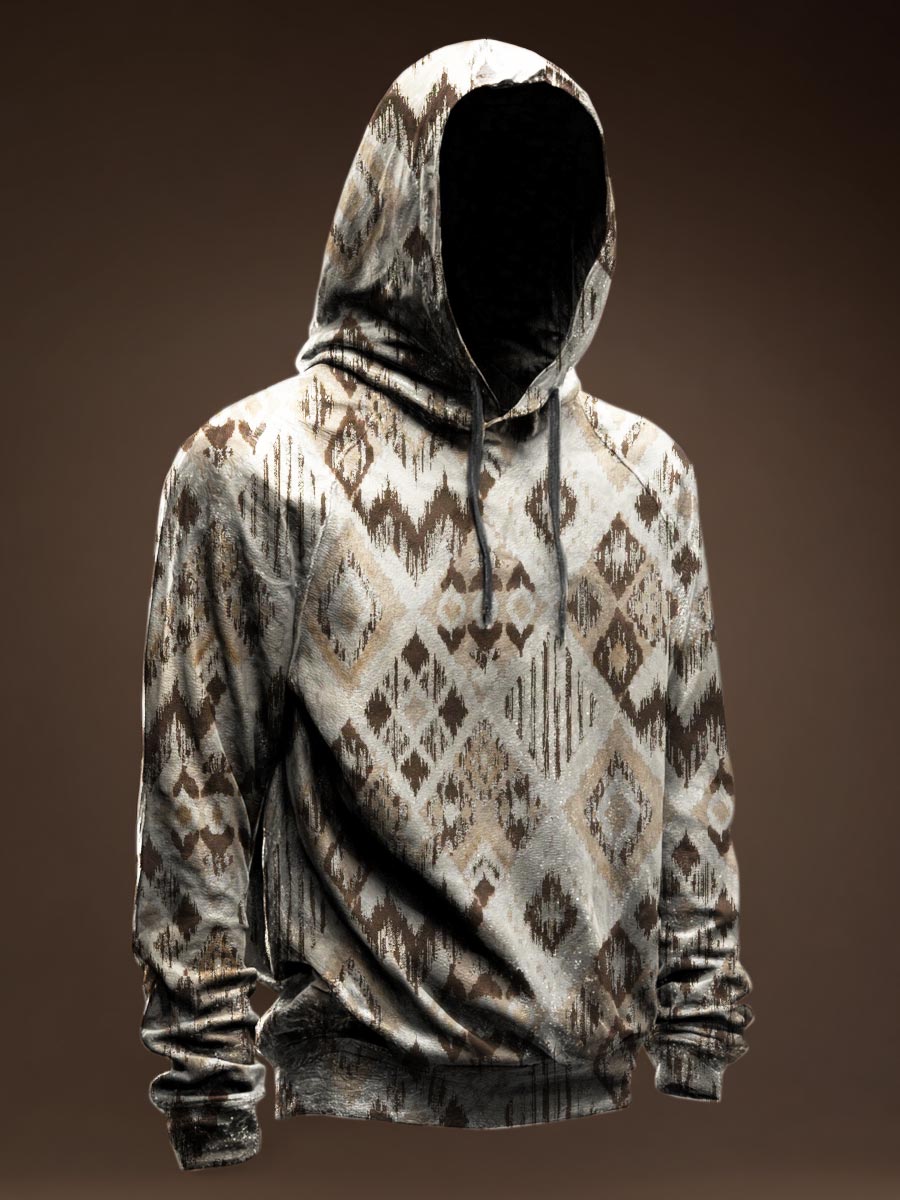 Vintage Pattern Casual Hoodie Sweatshirt