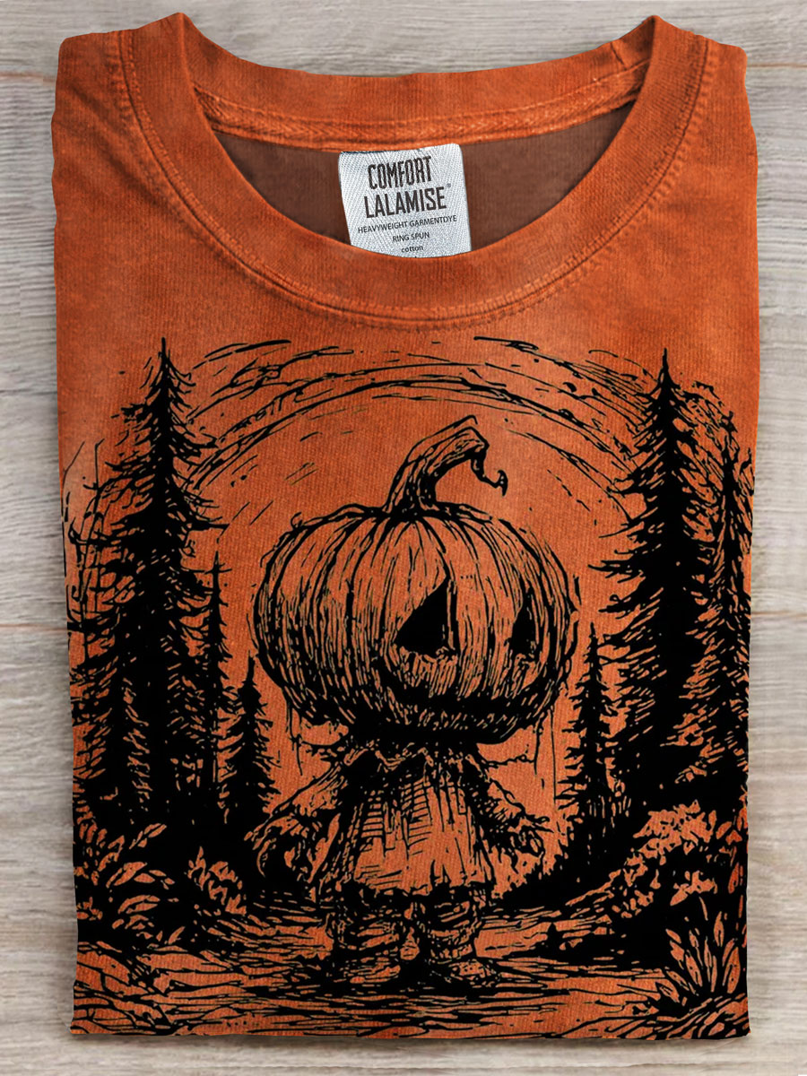 Vintage Halloween Print Casual T-shirt