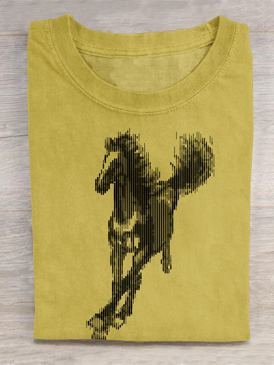 Horse Art Print Casual Short Sleeve T-Shirt