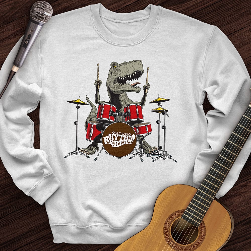 T-Rex Playing Drums Crewneck