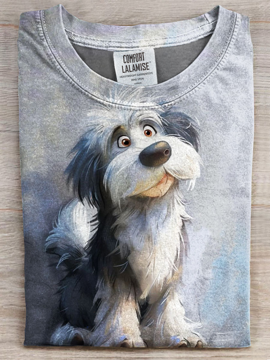 Dog ​​Print Casual T-shirt