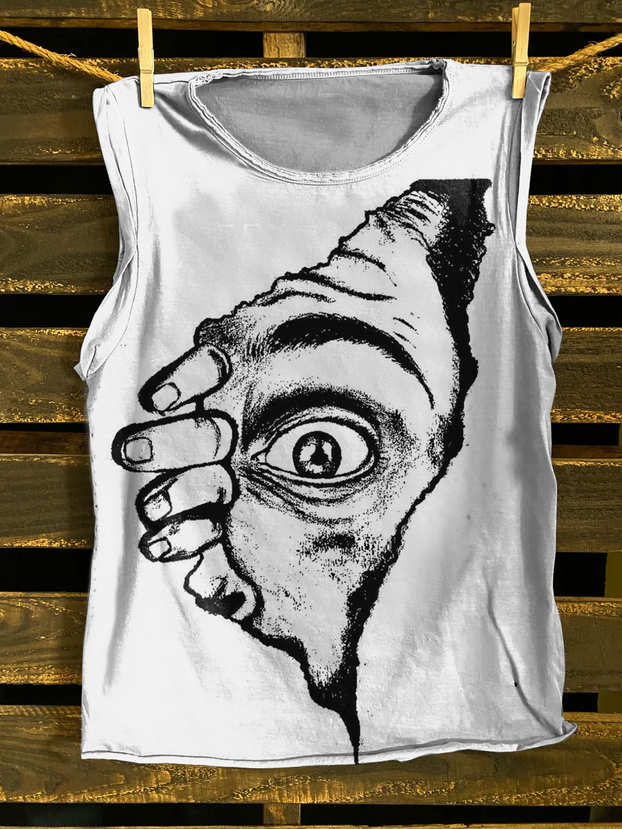 Vintage Art Print 100% Cotton Casual Tank Top