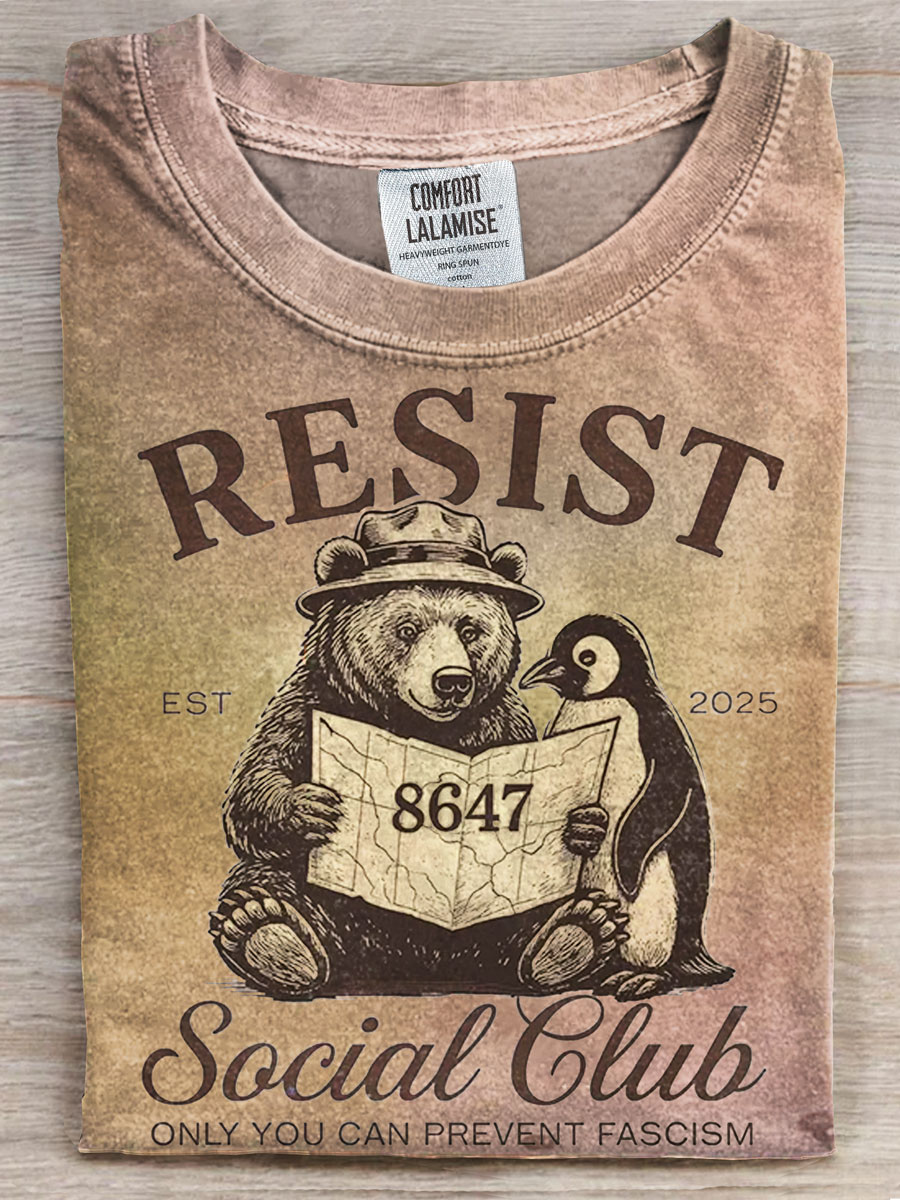 Bears Penguins Print T-shirt