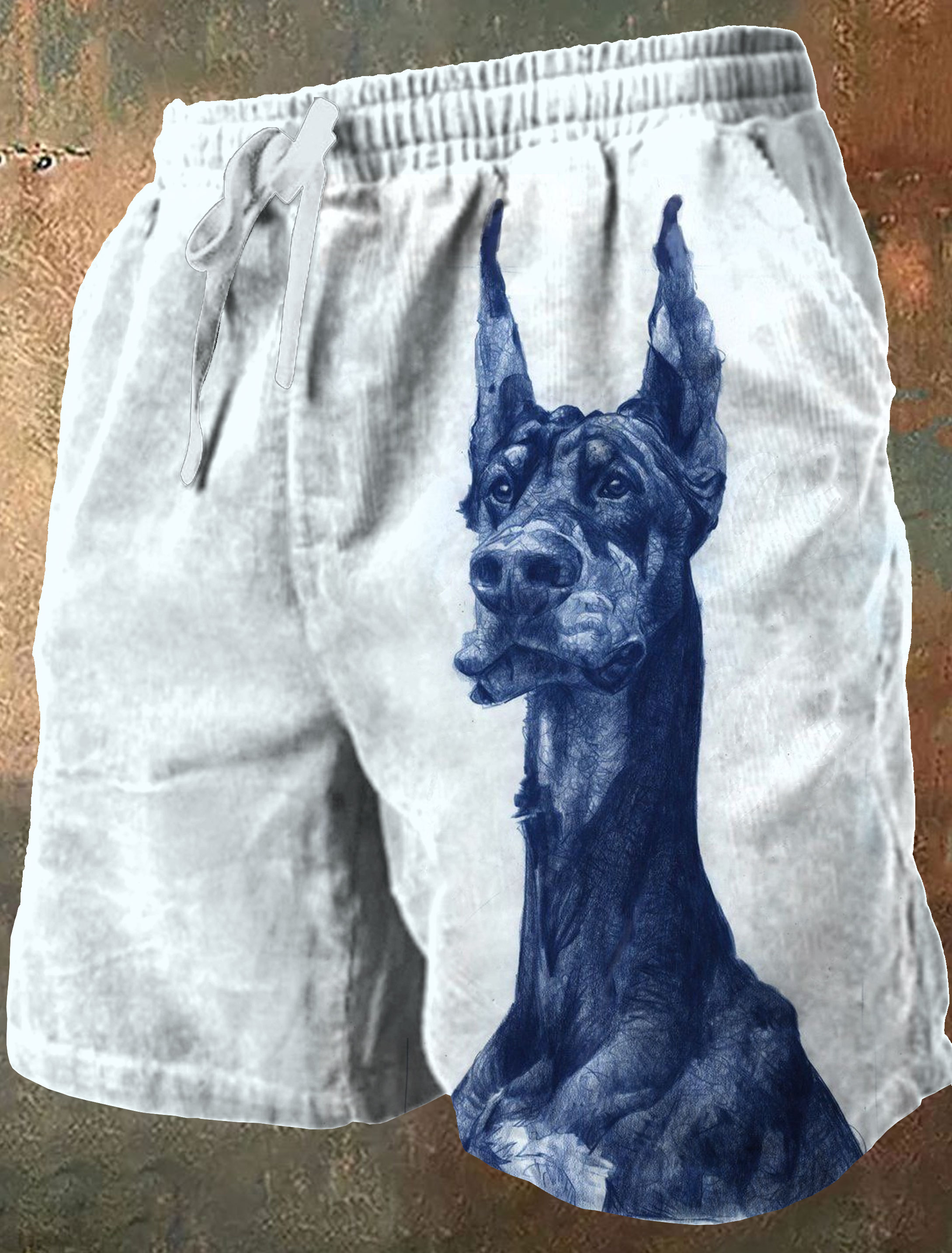 Funny Dog Go Out Art Print Casual Short Pants