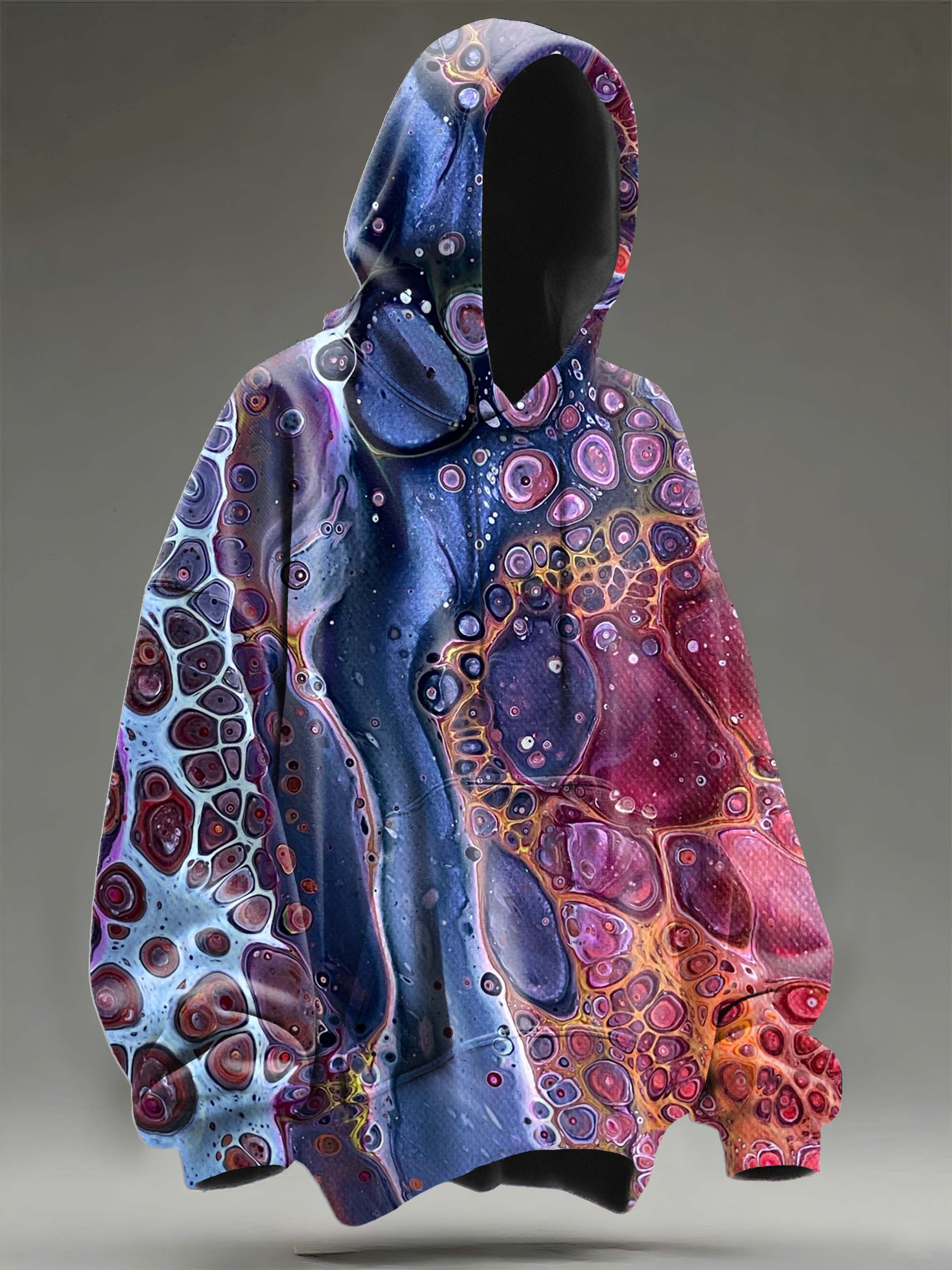 Vintage Colorful Gradient Marble Texture Art Casual Hoodie Sweatshirt