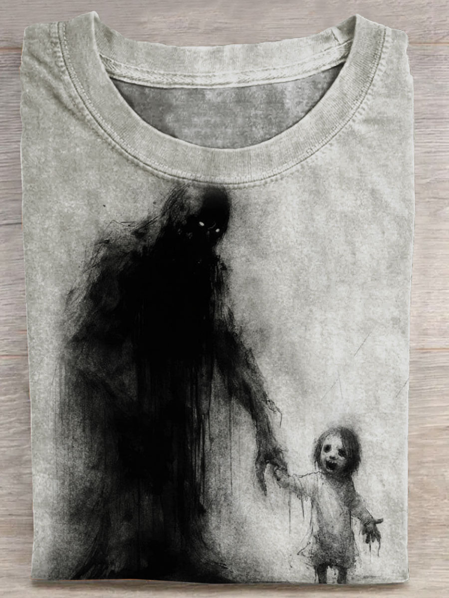 Dark Print Casual T-shirt