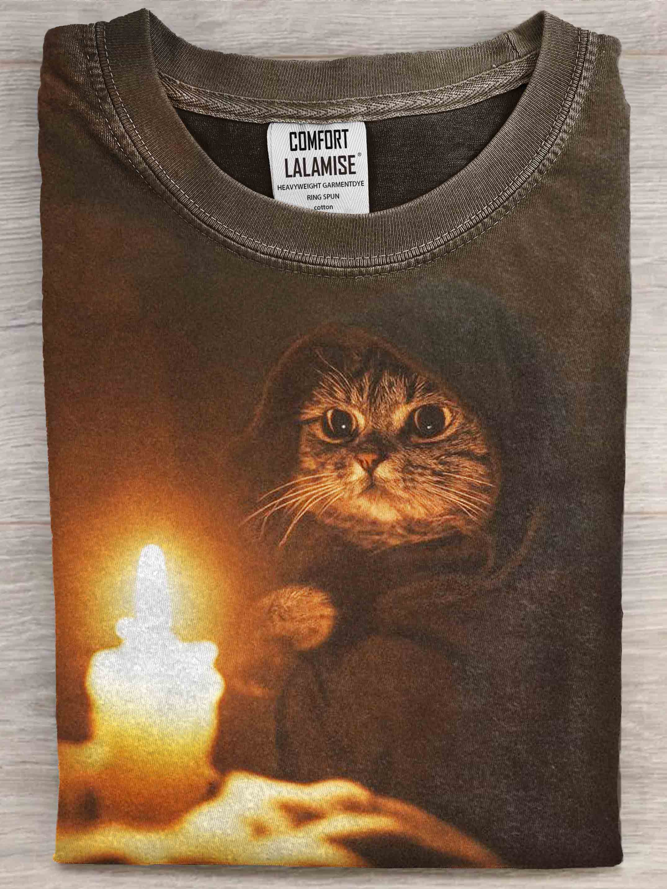 Funny Cat Art Print Casual Short Sleeve T-shirt