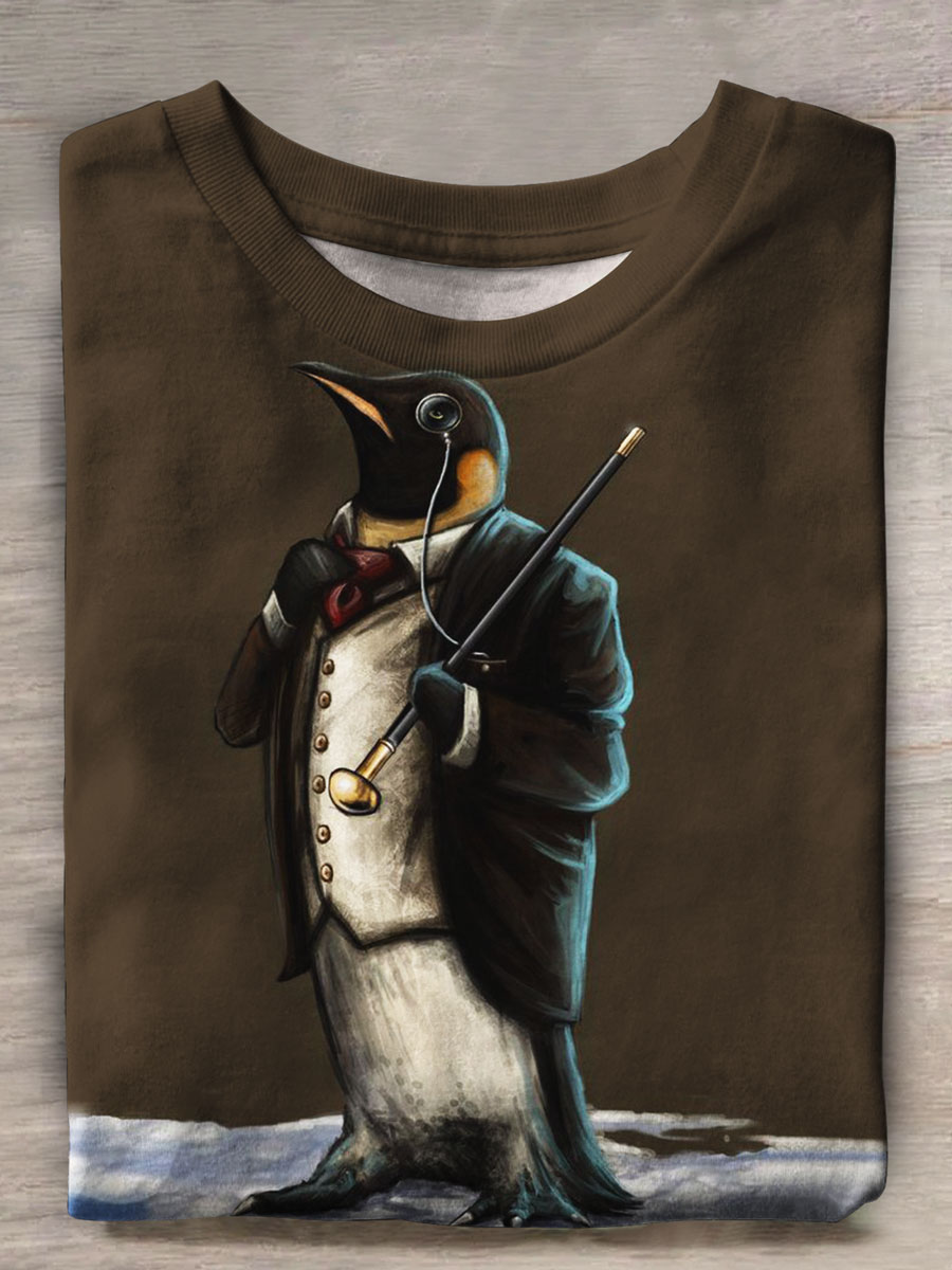 Penguin Art Print Casual T-shirt
