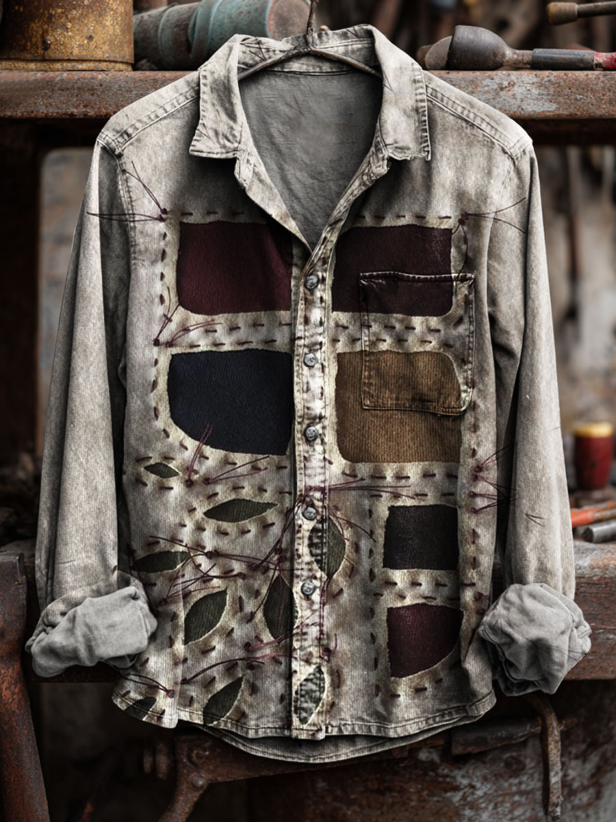 Vintage Art Print 100% Cotton Long Sleeve Shirt