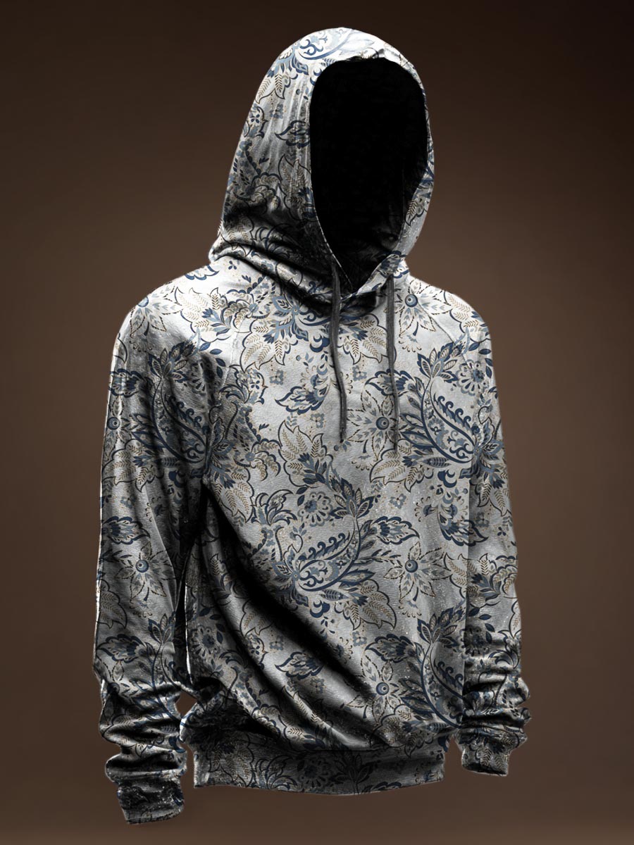Paisley Pattern Vintage Print Casual Hoodie Sweatshirt