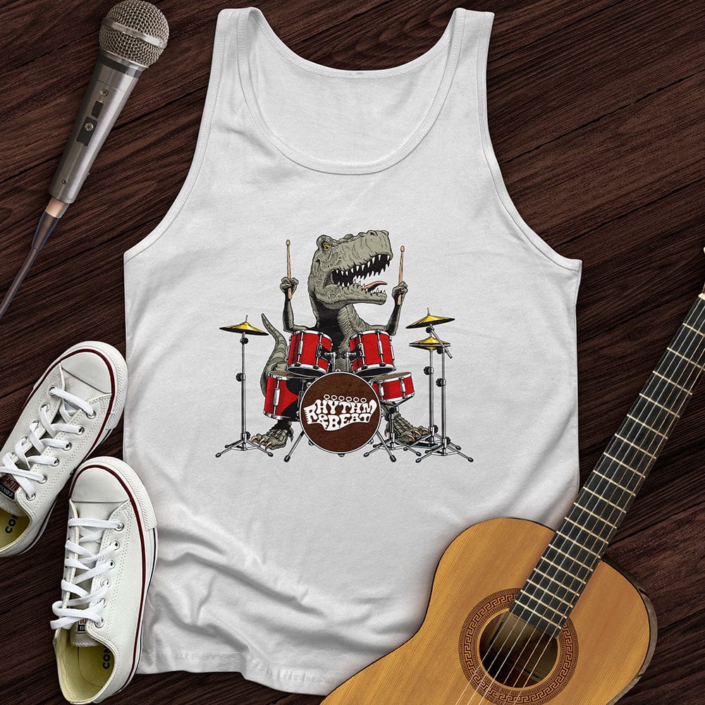 T-Rex Playing Drums Tank Top
