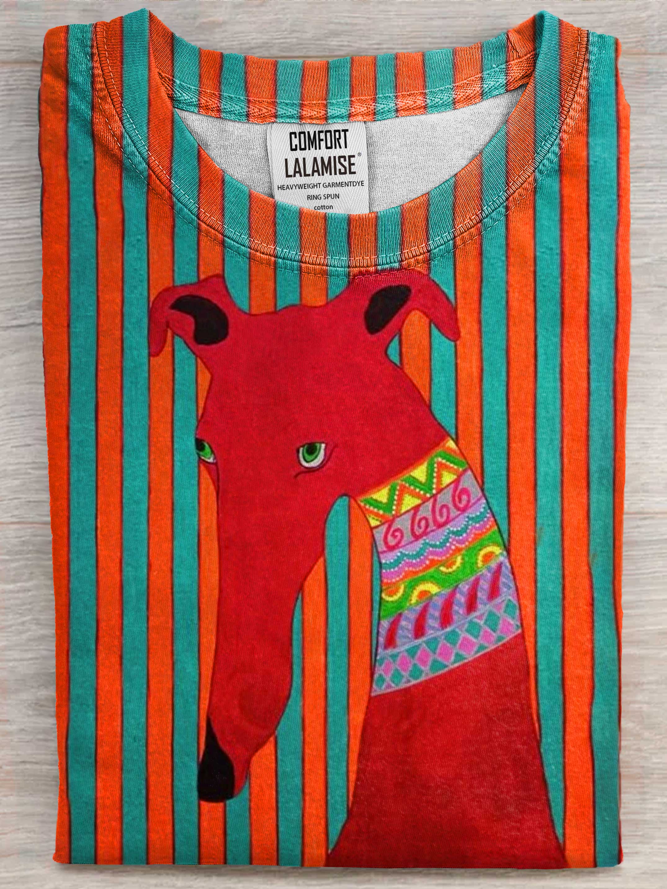 Hound Dog Art Print Casaul Short Sleeve T-shirt