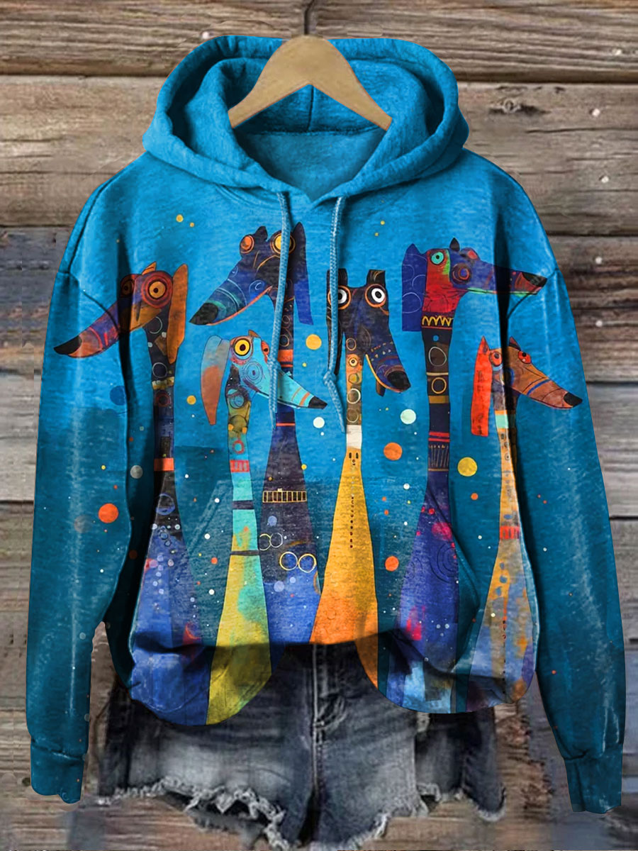 Funny Dogs Art Print Casual Hoodie Sweatshirt