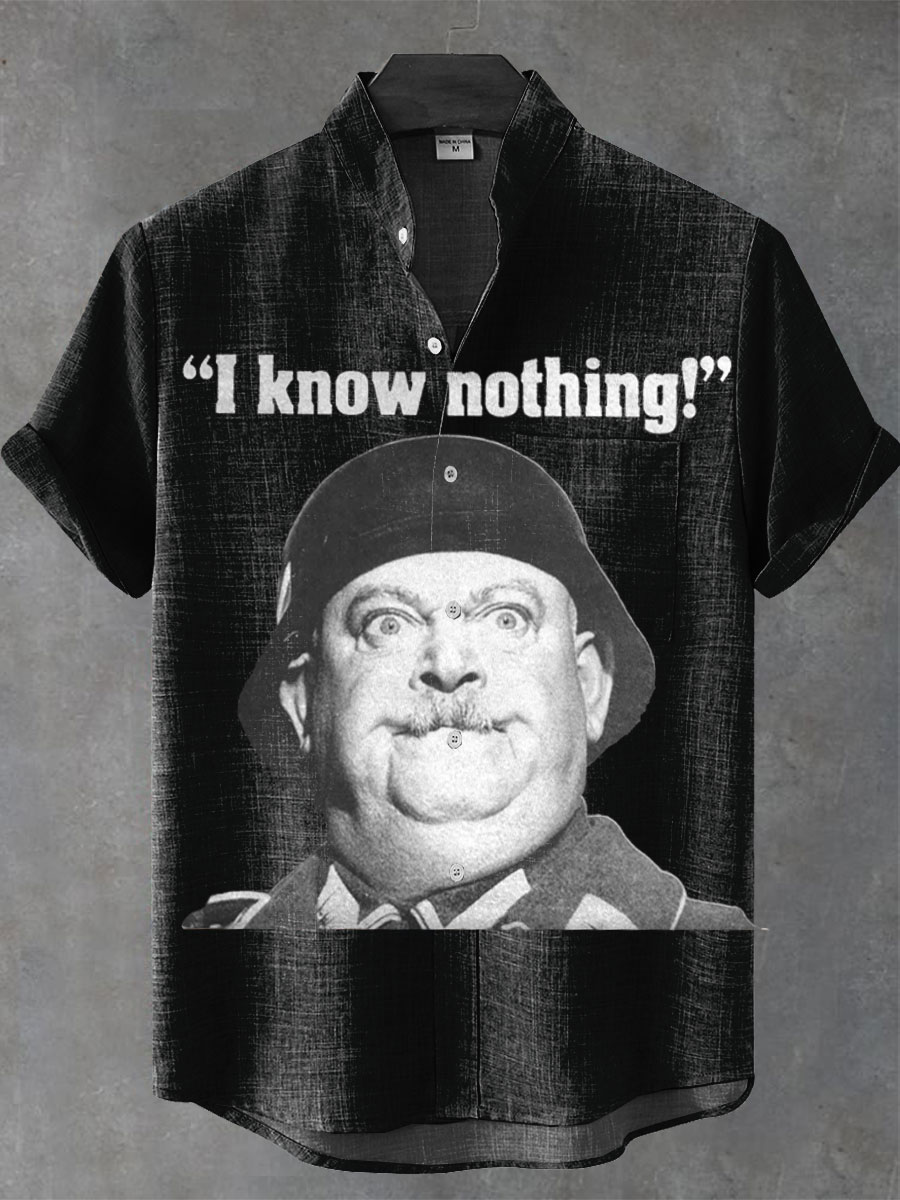 I Know Nothing Art Print Casual 100% Cotton Shirt