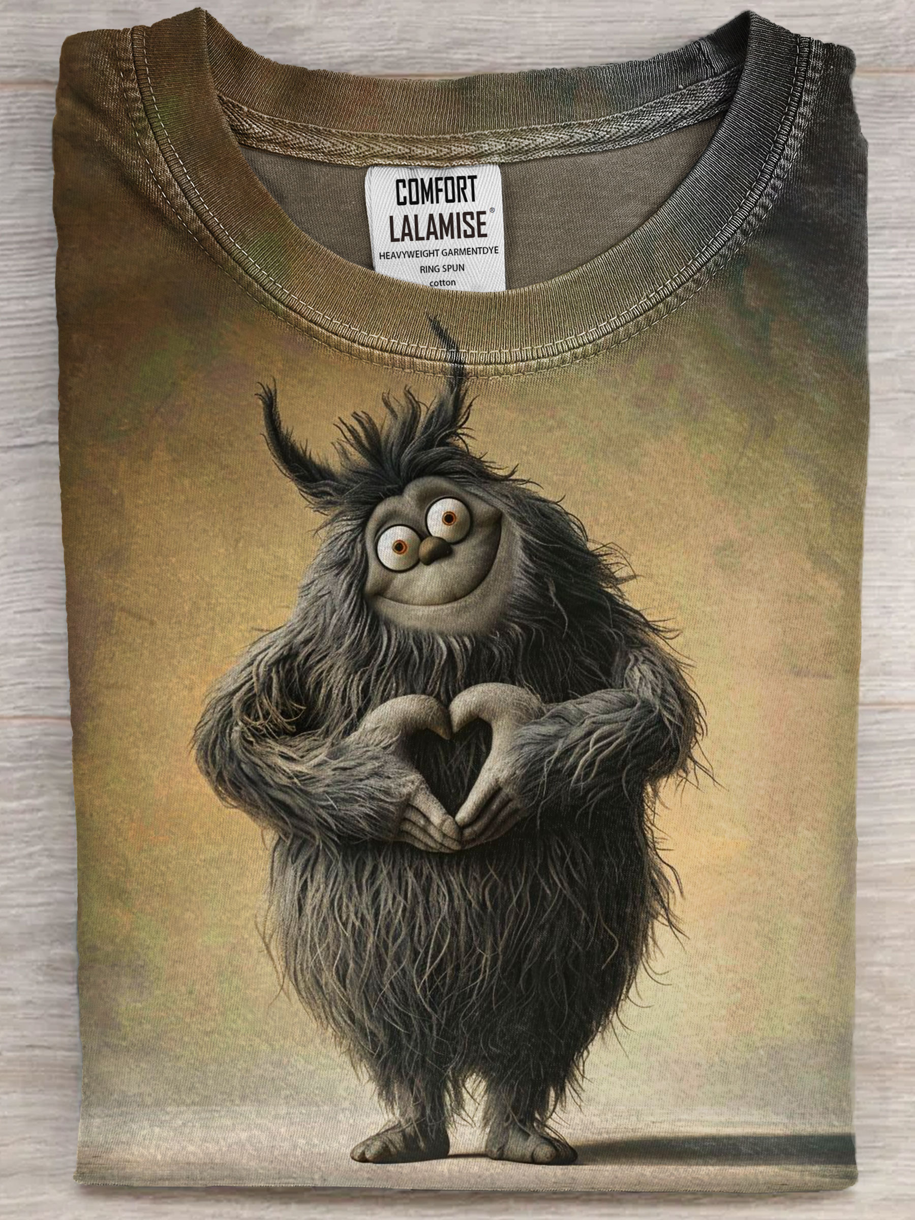 Funny Monster With Love Art Print Casual Short Sleeve T-shirt