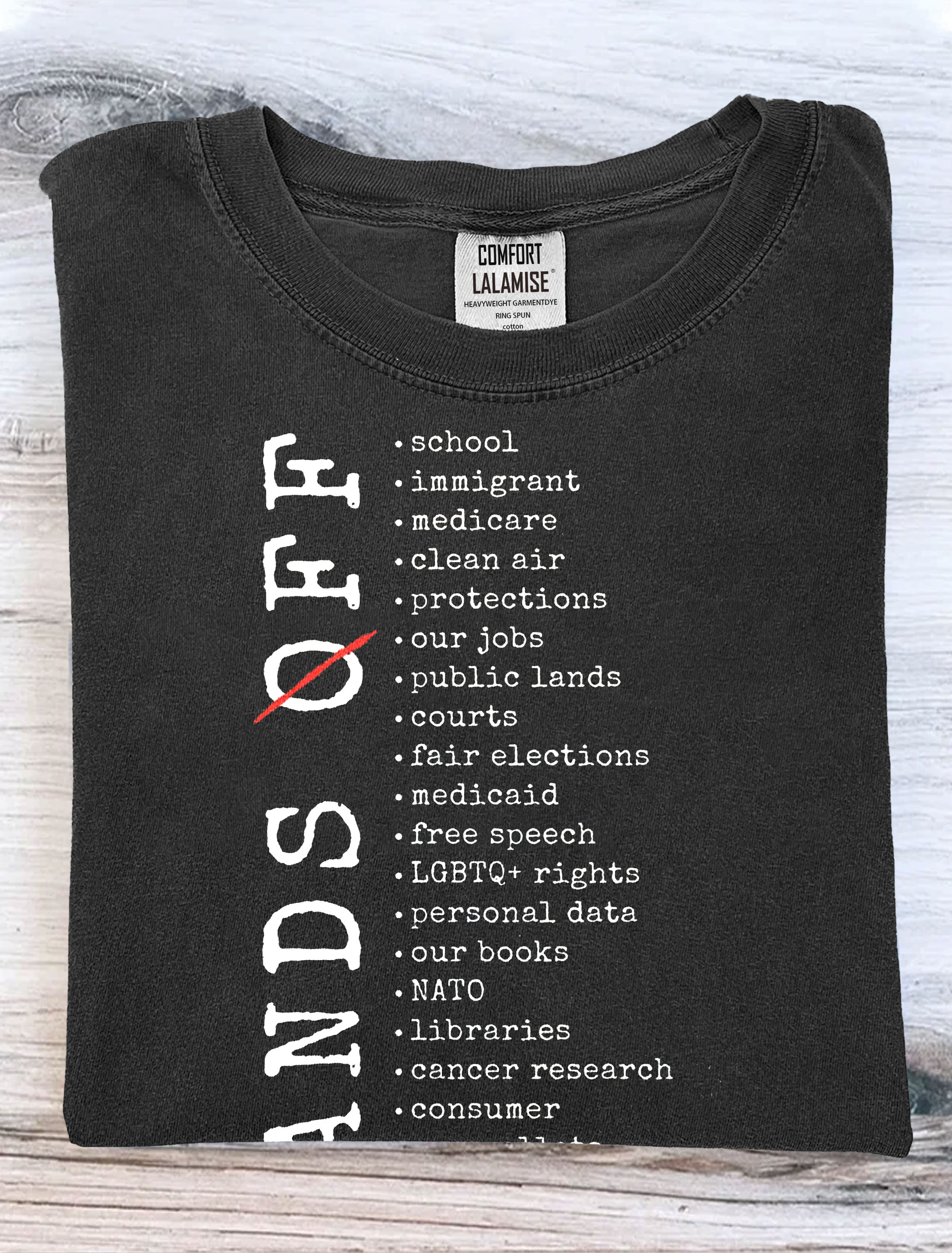 Hands Off Protest Art Print Casaul Short Sleeve T-shirt