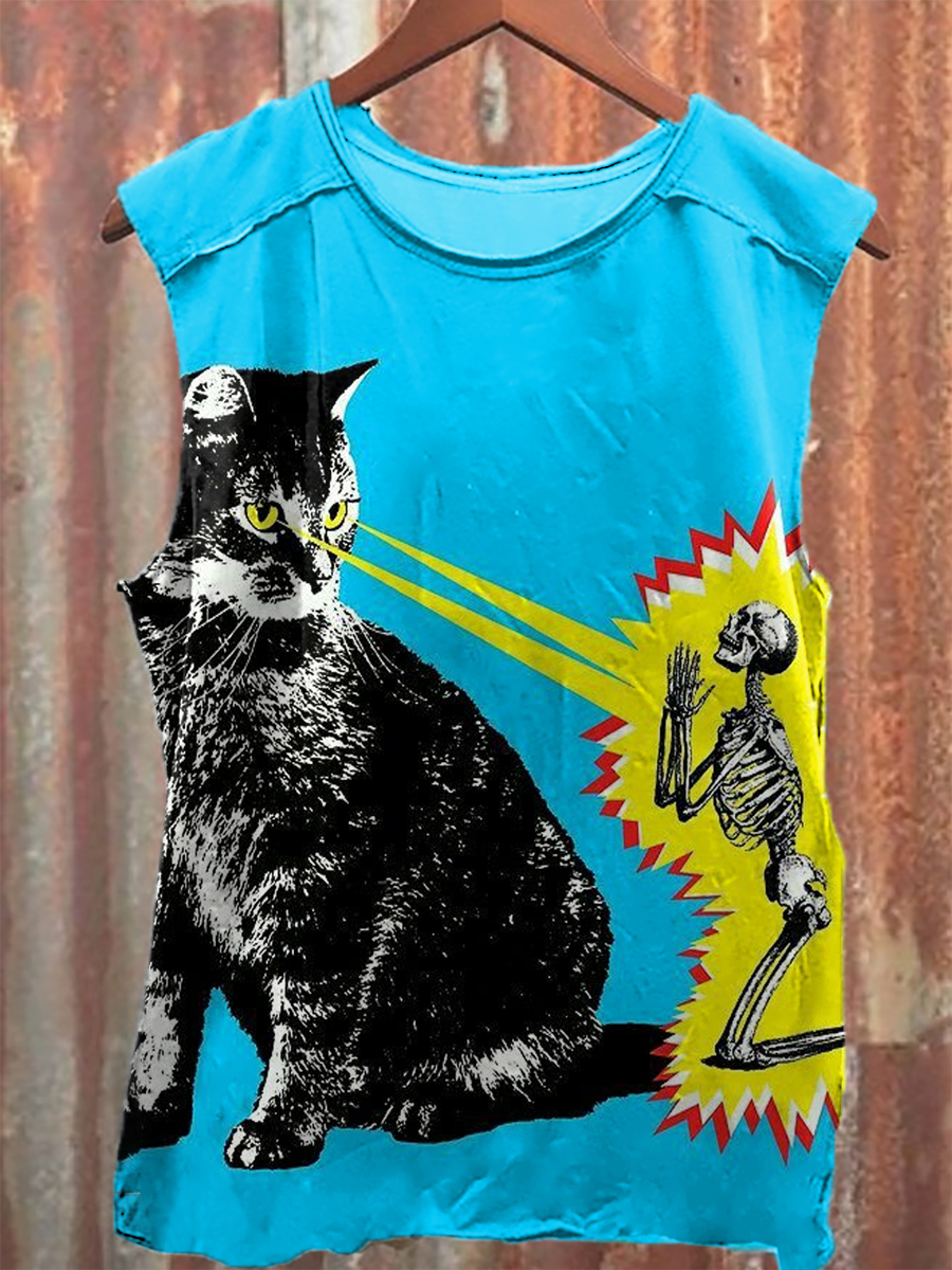 Cat Clicks The Skull Unisex Classic Tank Top