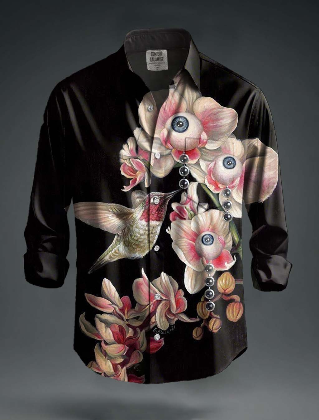 Lily Eye Print 100% Cotton Long Sleeve Shirt