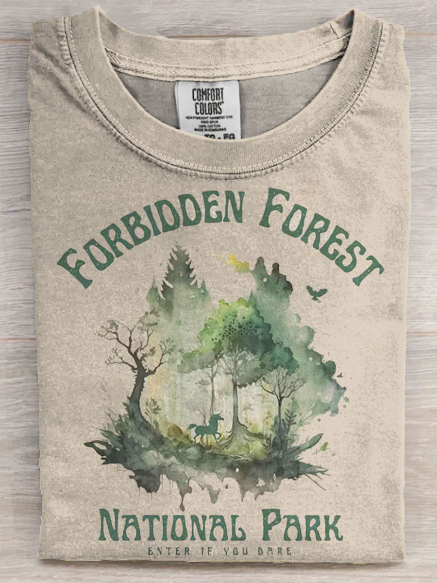 Forbidden Forest National Park Art Print Casaul Short Sleeve T-shirt