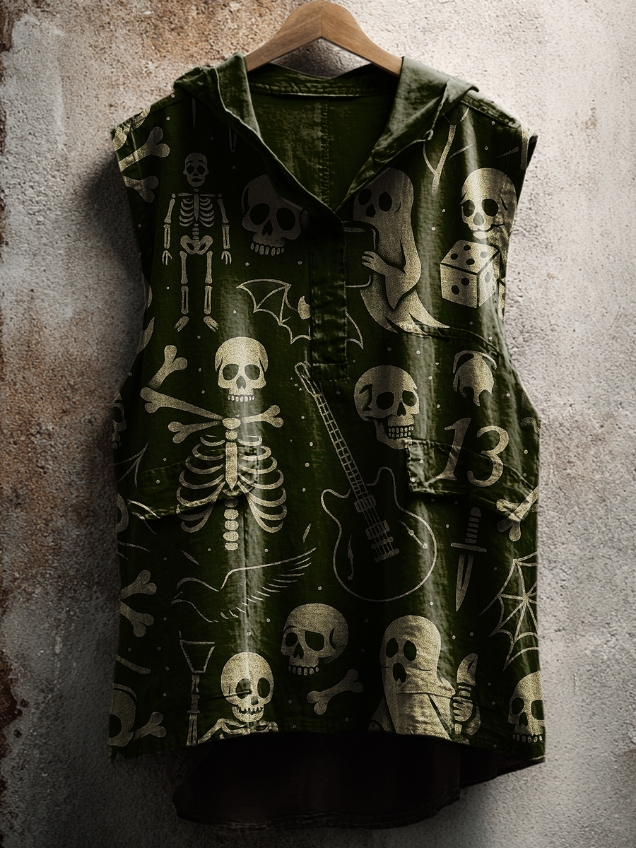 Skull Print Casual Tank Top