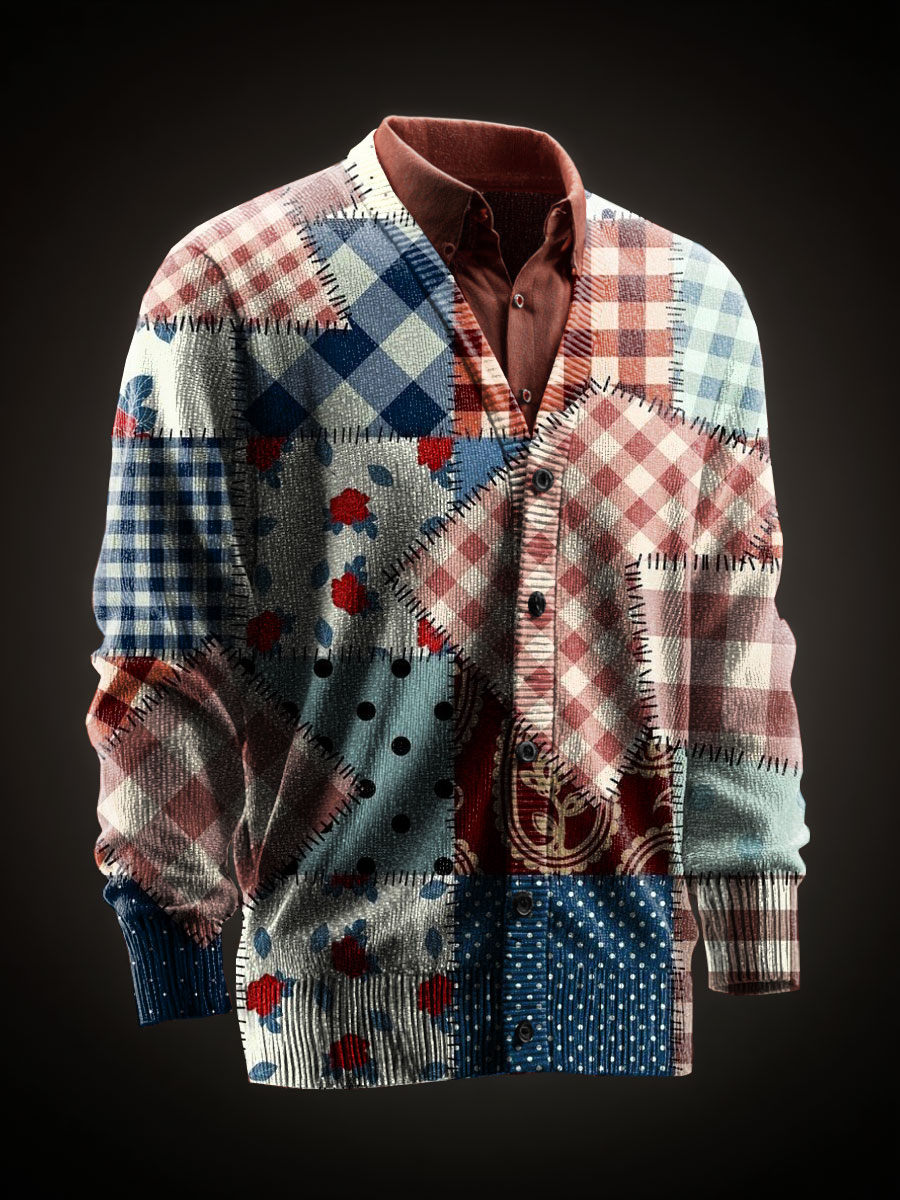 Vintage Floral Prints Casual Cardigan Sweater