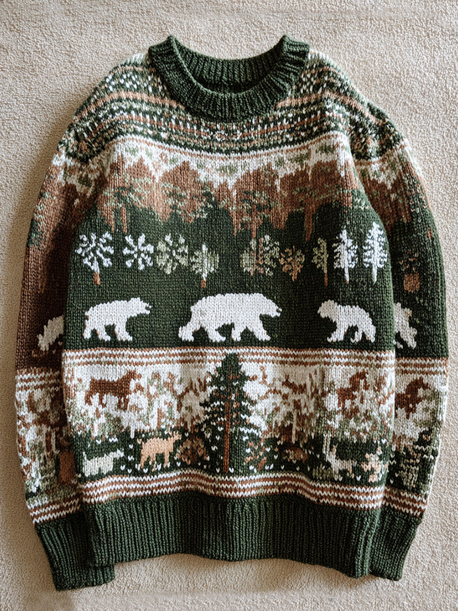 Vintage Art Prints Knit Pullover Sweater