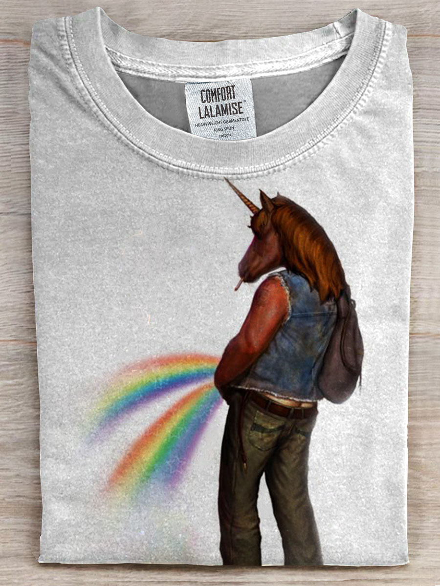 Funny Horse Print Casual T-shirt