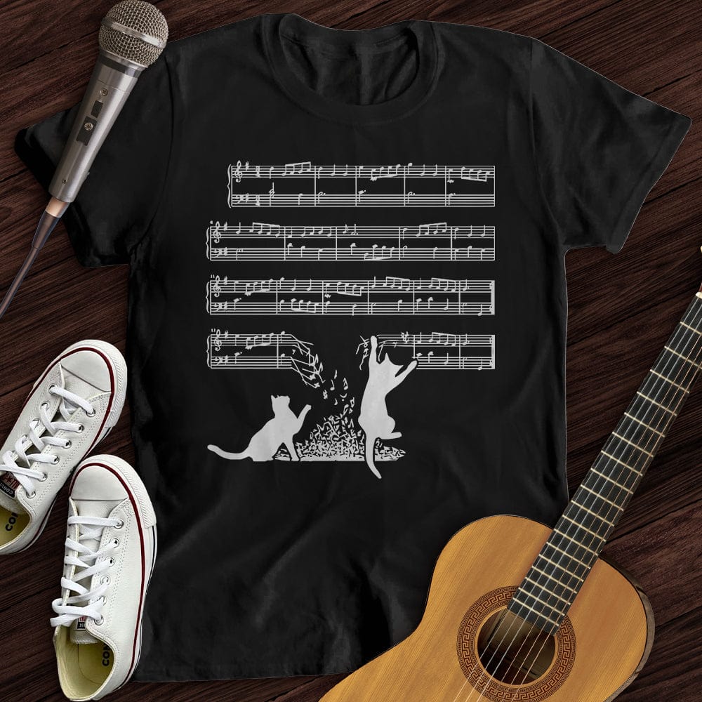 Cat Music Sheet T-Shirt