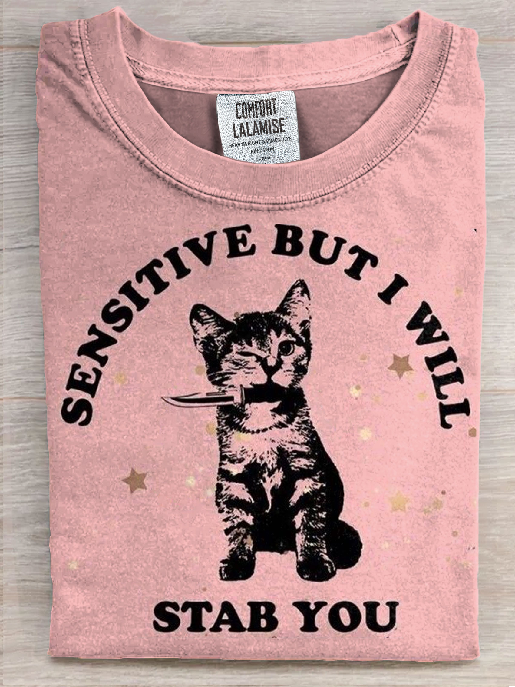 Funny Cat Art Print Casaul Short Sleeve T-shirt