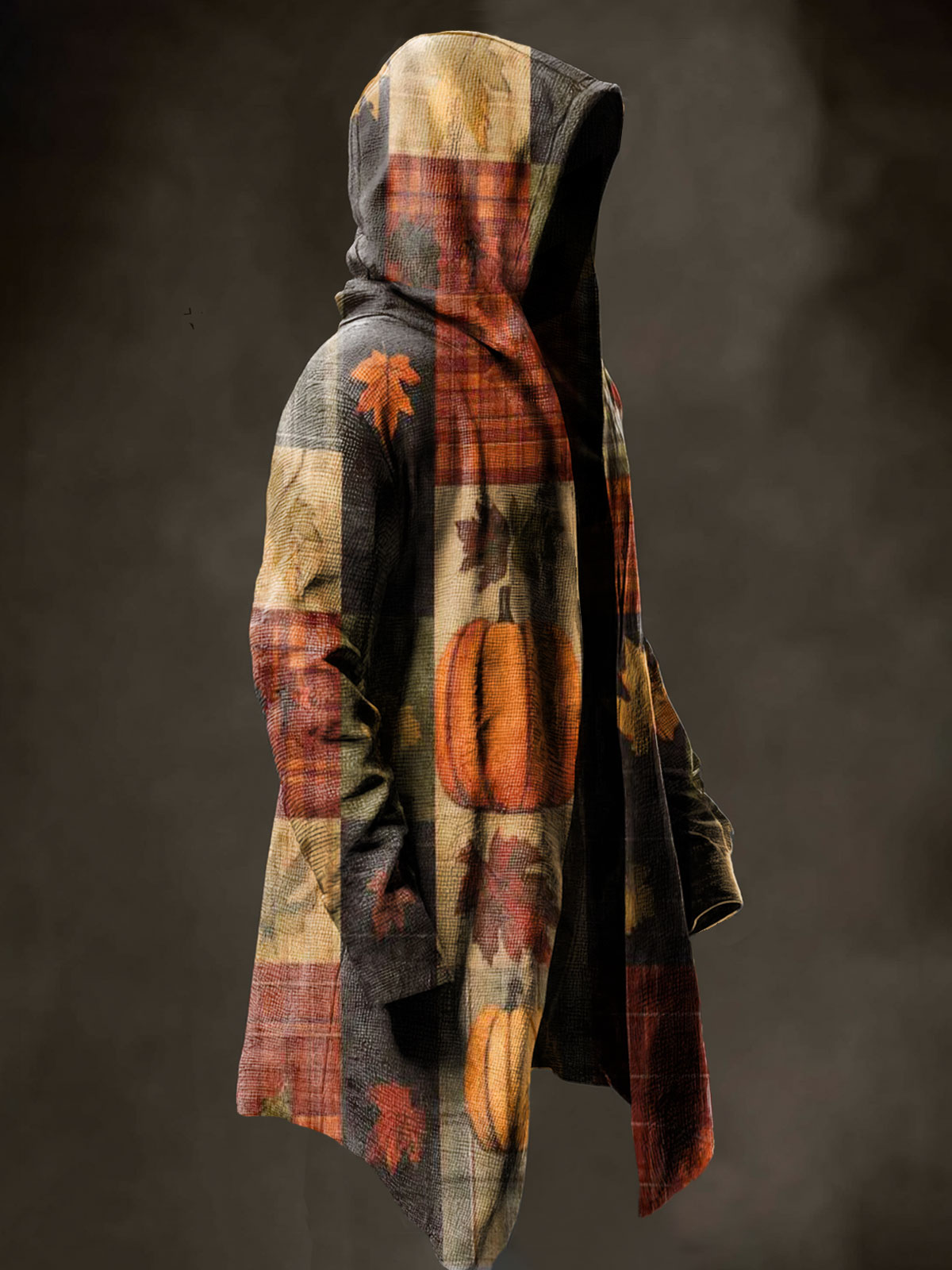 Vintage Halloween Thanksgiving Art Print Casual Hoodie Jacket