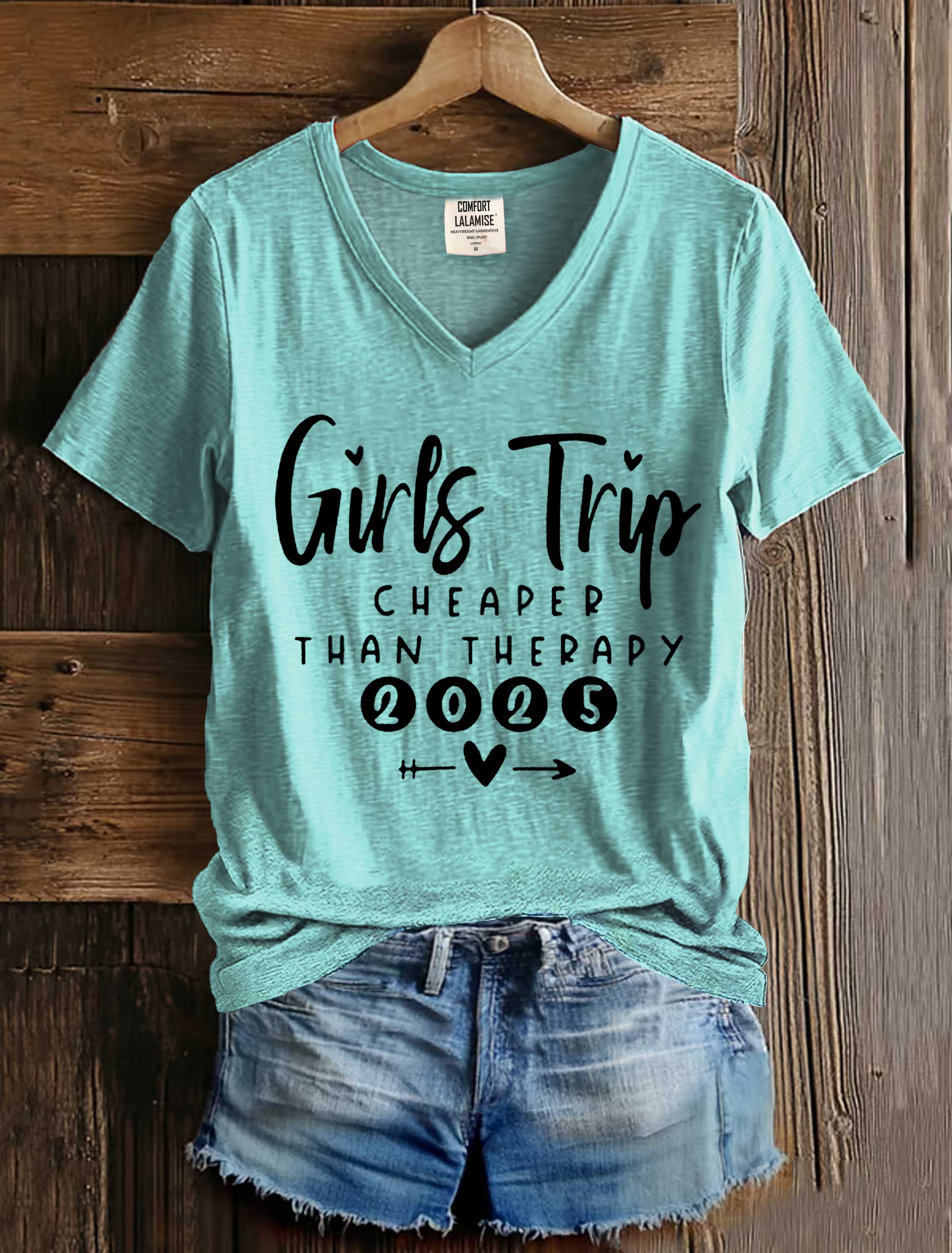 Girls Trip Art Print V-neck Casual T-Shirt