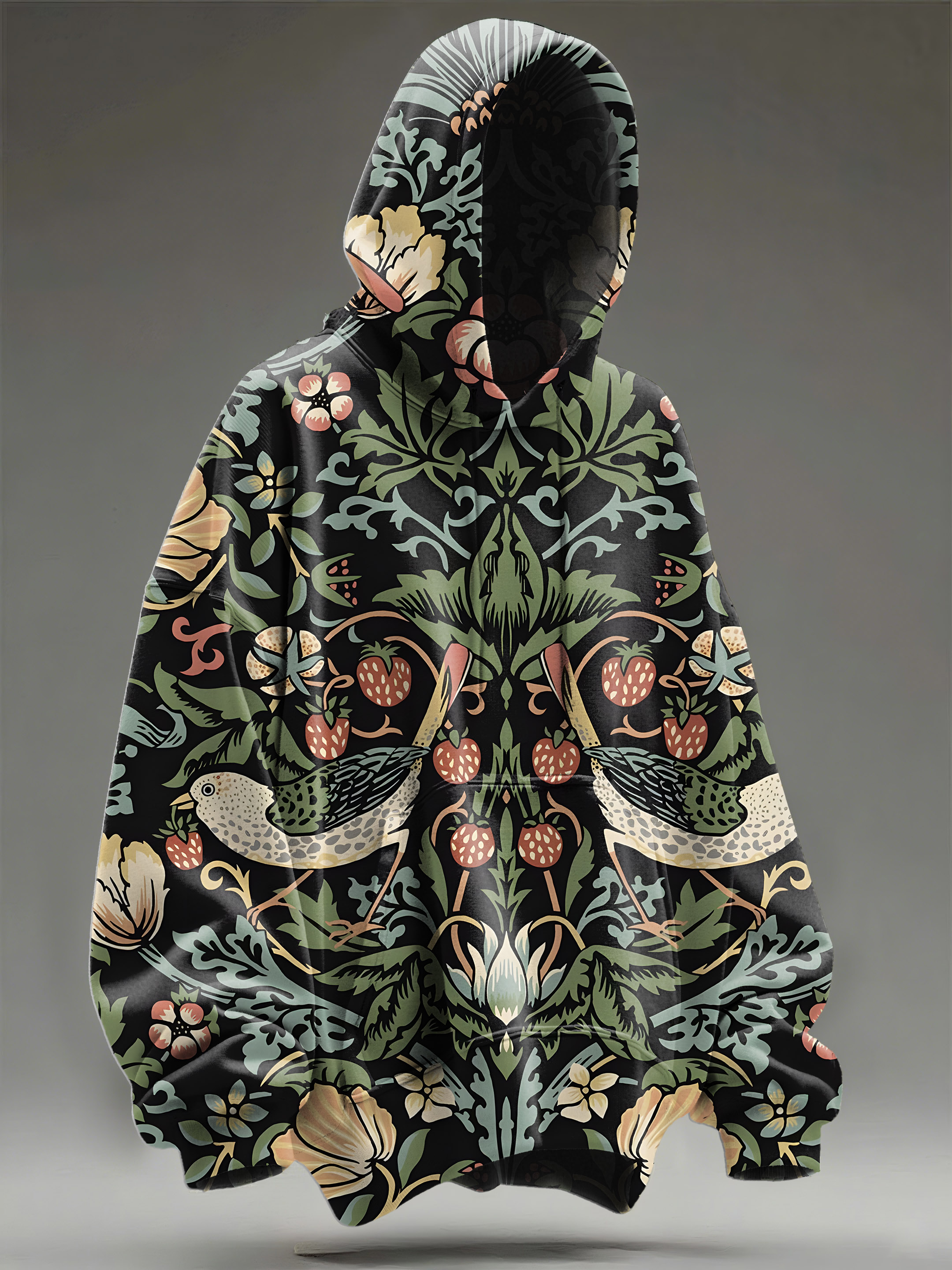 Vintage Flower Art Print Casual Hoodie Sweatshirt